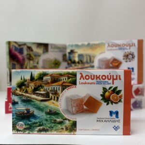 Λουκούμια πορτοκάλι συσκευασμένα 250gr