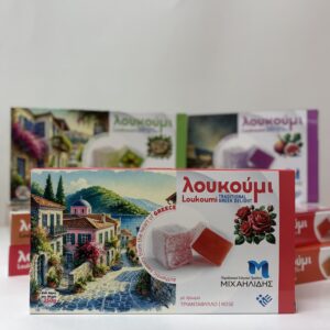 Λουκούμια τριαντάφυλλο συσκευασμένα 250gr